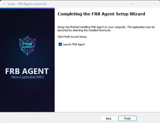 FRB Agent installer — Finish step